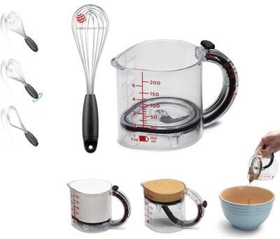Dreamfarm Upcup Tritan Silicone Measuring Cup & Flisk Set, Dishwasher Safe