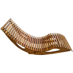 CHILLROI Ergonomische Schwungliege / Saunaliege aus Akazienholz, faltbar