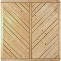 T&J Sichtschutzzaun CLASSIC Diagonal Sichtschutz Lamellenzaun, 180x180 cm