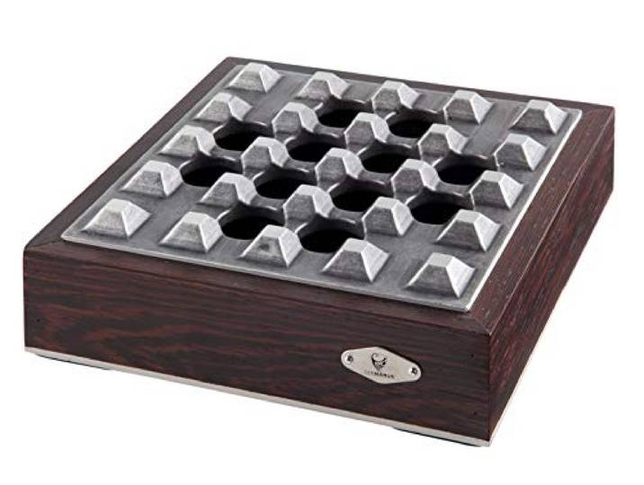 GERMANUS Zigarrenascher massiv aus Holz und Metall