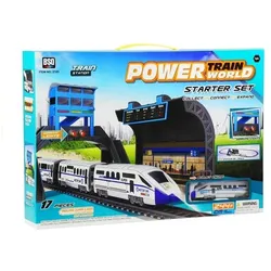Lean Toys Batteriebetriebene Eisenbahn 244 cm + Bahnhof