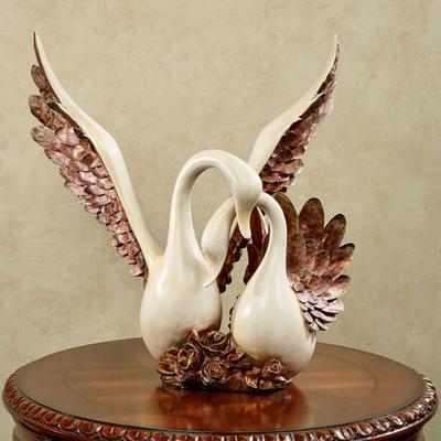 Touch of Class Wings of Love Swans Sculpture Ivory Gold , Ivory Gold