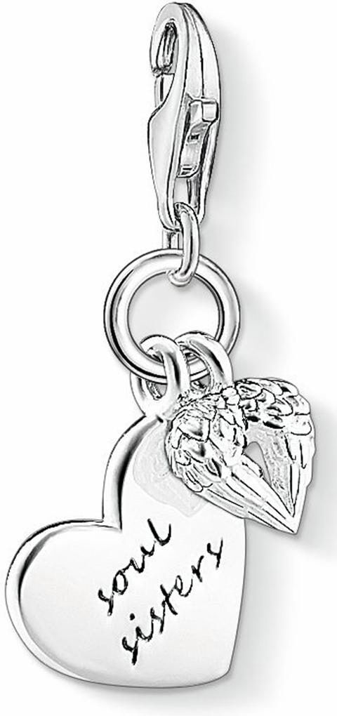 Charm-Einhänger THOMAS SABO "Charm-Anhänger SOUL SISTERS", silber (silberfarben), Charms, Silber 925 (recycelt), Charm-Einhänger, mit imit. Türkis, Zirkonia (synth.)