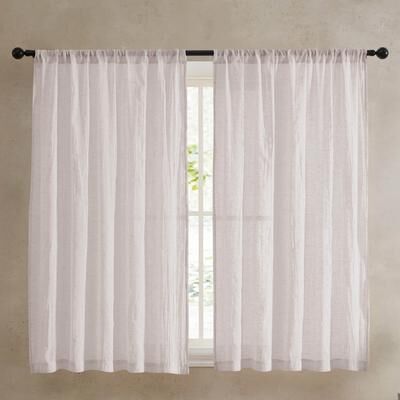 French Connection Charter Crushed Rod Pocket Window Curtain Pair