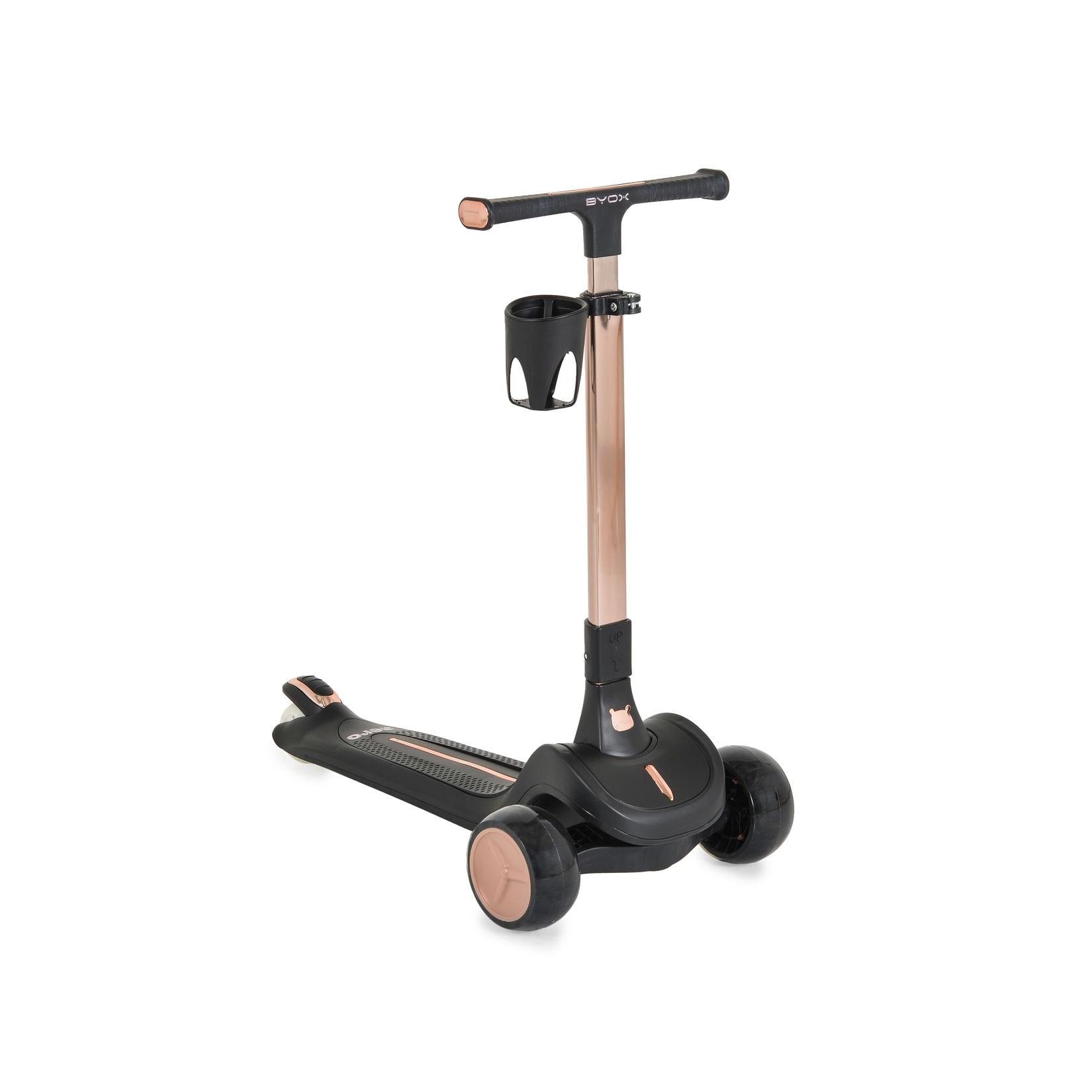 Byox Kinderroller Aero klappbar Getränkehalter Hinterradbremse höhenverstellbar schwarz