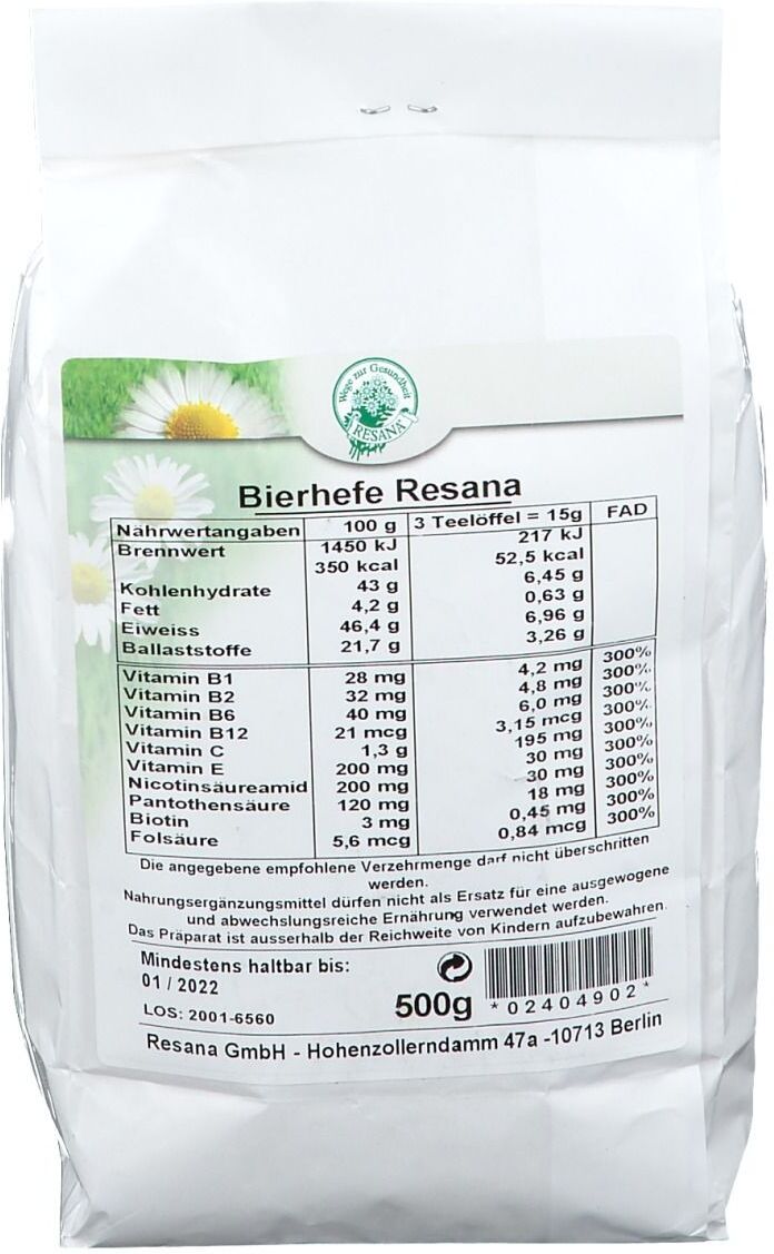 Bierhefe Resana 500 g Pulver