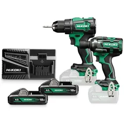 Hitachi, Elektrowerkzeug Set, HIKOKI ZESTAW 18V KC18DE WLZ (DS18DE+WR18DH) 2x4,0Ah HITSYSTEM
