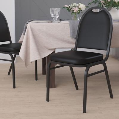 Lancaster Home Commercial Dome Back Stacking Banquet Chair with Metal Frame