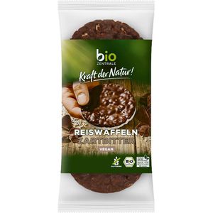 BioZentrale Reiswaffeln Zartbitter, BIO, mit Zartbitterschokolade, glutenfrei, aus gepufftem Reis 100 g