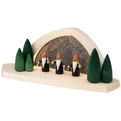 Seiffener Volkskunst Gesteinsbogen natur LED beleuchtet Bergwichtel 37 cm