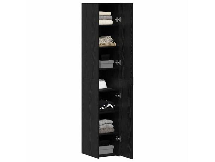 Printemps 2026 Soldes Commode salon - armoire à tiroirs - Noir Haut Armoire 2 pcs Chêne noir 30x42 5x185 cm 2_399175