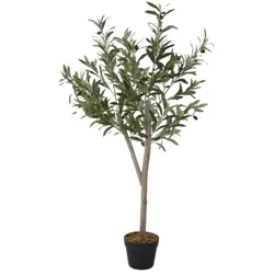 Lex Kunstpflanze Plastikpflanze Olivenbaum Kunstbaum mit Blumentopf 120 cm : 120 cm