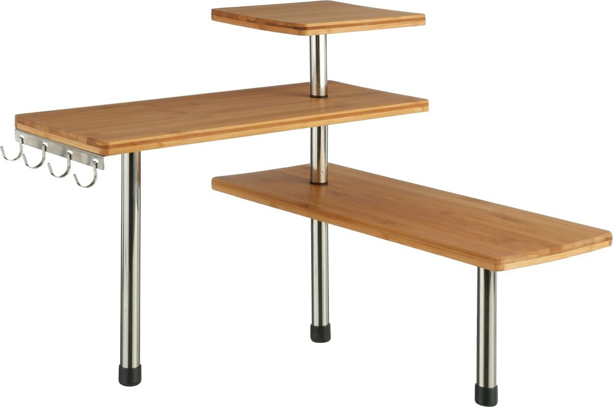 Northix Bamboe wandplank met 4 haken voor de keuken