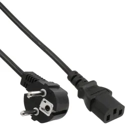 INLINE Netzkabel, Schutzkontakt gewinkelt auf C13, 2.5m