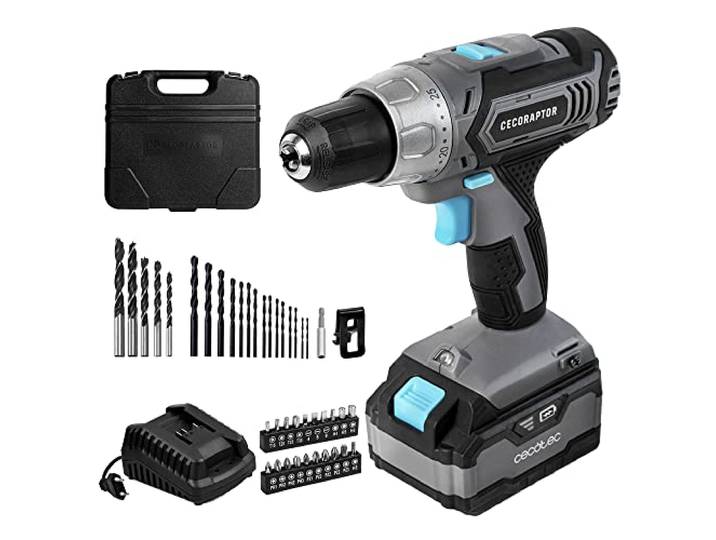 Cecotec Perceuse et Perceuse à Batterie Cecoraptor Perfect Drill 4020 Advance\, Batterie 20 V et 4000 mAh\, Vitesse sans Charge 1550 rpm\, Couple Maximum 46 Nm\, 25+1 Positions