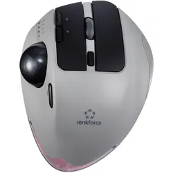 Renkforce RF-WLEM-500 Ergonomische Maus Kabellos, Funk, Bluetooth Optisch Gr (Kabellos), Maus, Grau, Schwarz