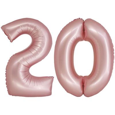 XL Folienballon roségold rosa Zahl 20