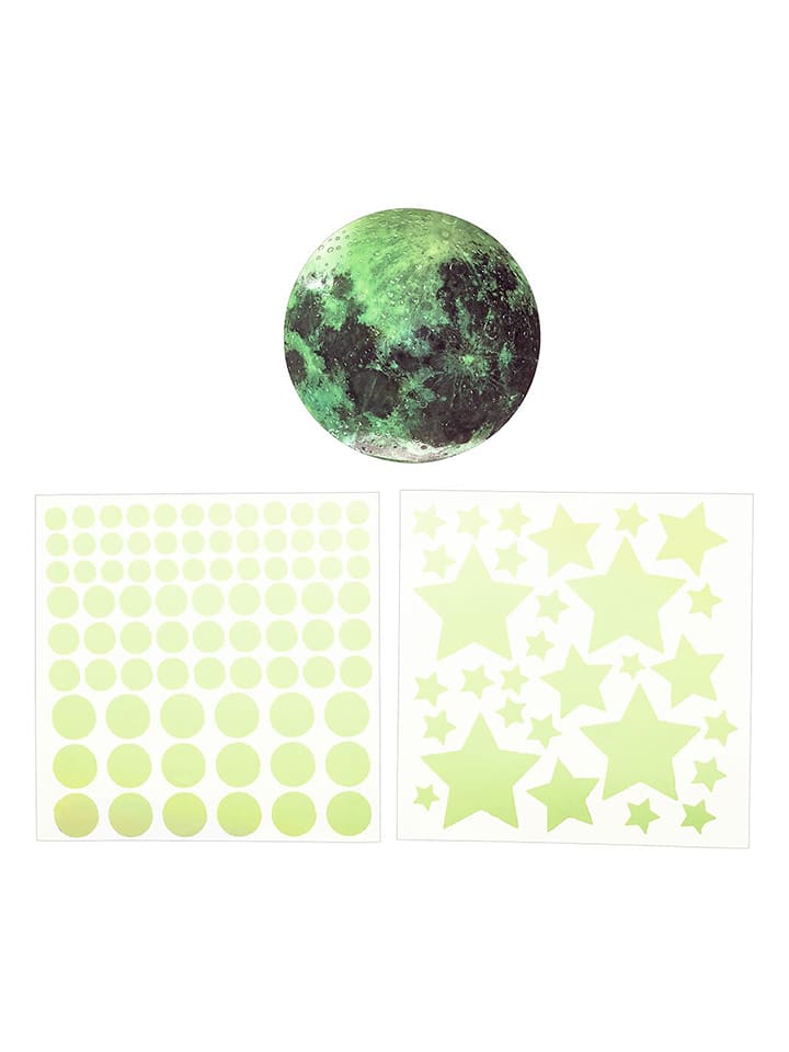 moses. Nachtleuchtende Wandsticker "Mond und Sterne" in Creme - onesize