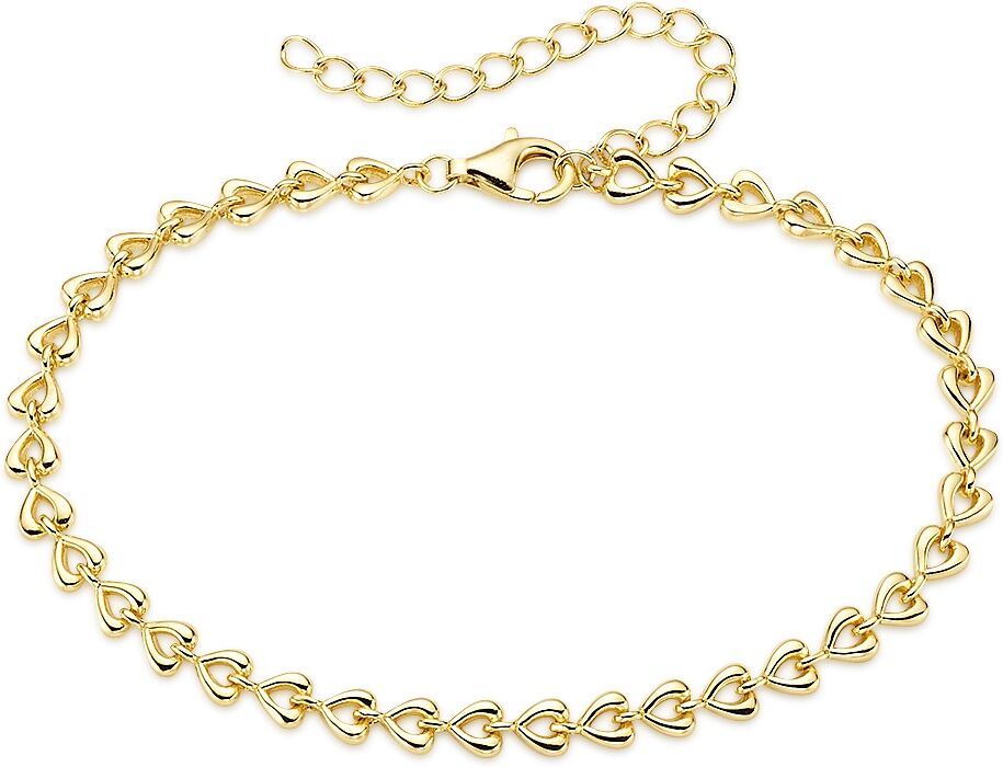 Armband FIRETTI "Schmuck, Geschenk, Silberarmband Herzkettengliederung", gold (gelbgoldfarben), Armbänder, Damen, 22cm, Silber 925 (Sterlingsilber), Armband