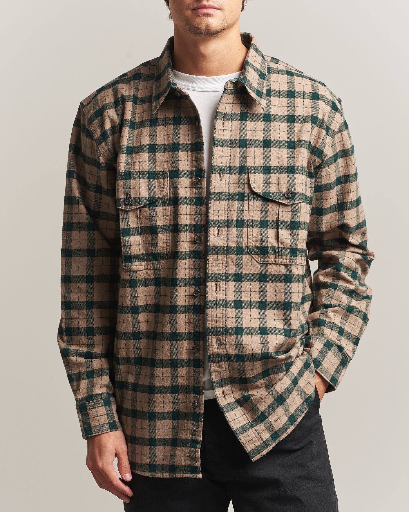 Filson Checked Alaskan Guide Shirt Oatmeal men M Beige