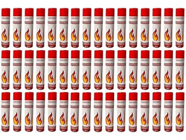 KONSUMANY 48 x 300 ml Feuerzeuggas Butangas für Feuerzeuge, Sturmfeuerzeuge, Stabfeuerzeuge und Flambierbrenner