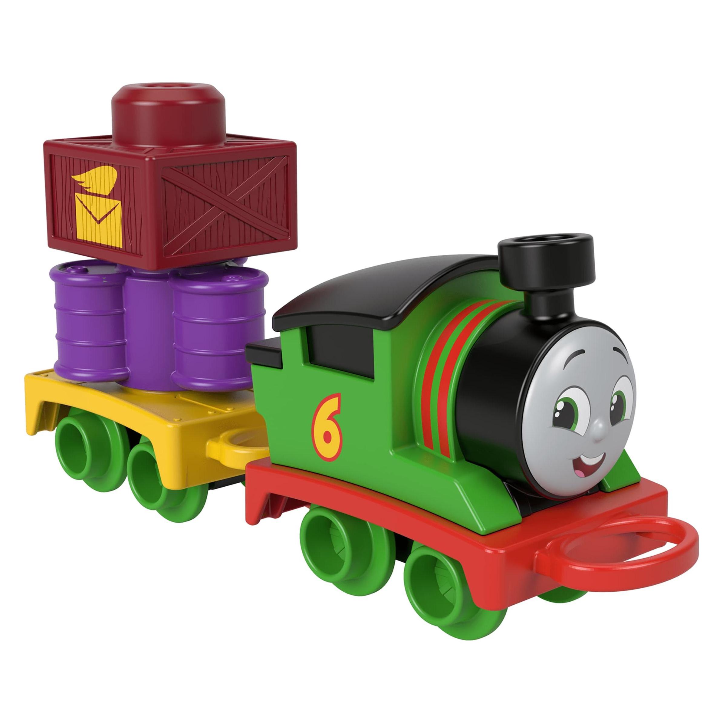 Fisher-Price Thomas & Friends Toddler Toy My First Percy Push-Along Train with Stacking Cargo for Kids Ages 18+ M (HXP53)