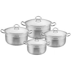 Signature 4-teiliges Edelstahl-Topfset, Pfannenset + Topfset, Silber