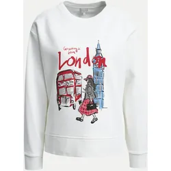 Sweatshirt mit Print Weiß M