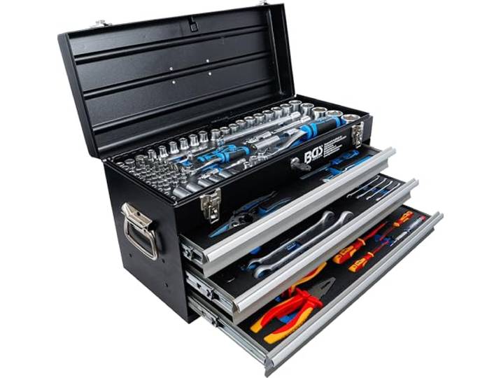 BGS 3350 Elektriker-Metall-Werkzeugkoffer 147-tlg. 3 Schubladen