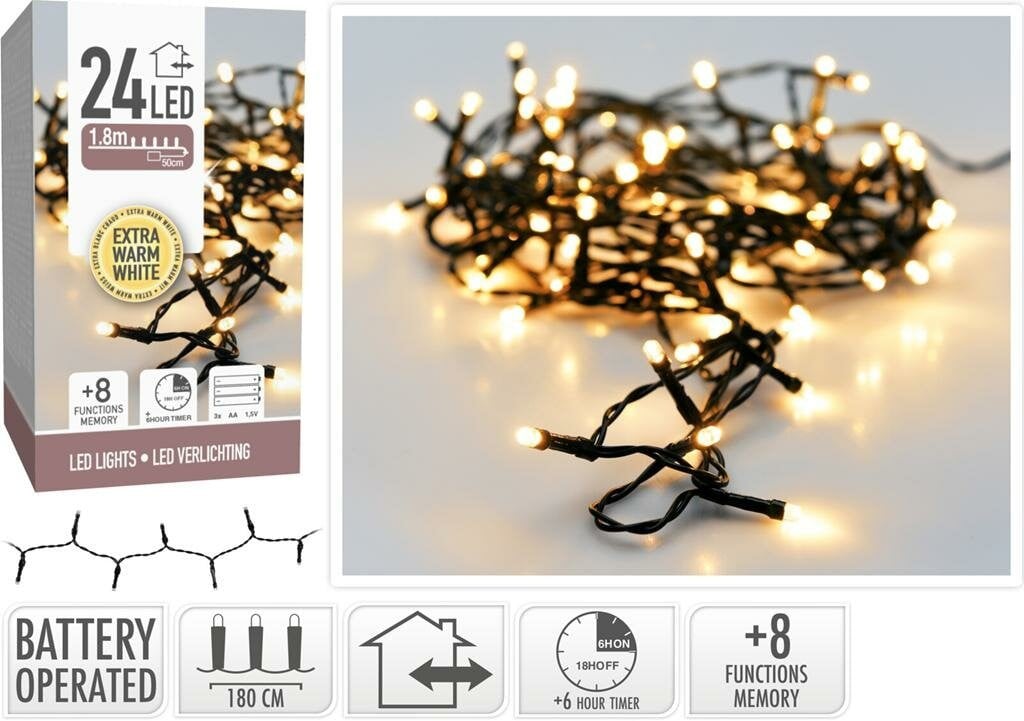 Koopman Led kerstverlichting met 24 warm witte lampen