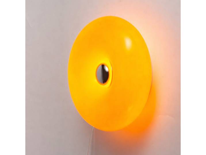 Applique Murale Led Type Donut En Verre Orange Ø30cm\, 12w\, Cct Avec Câble