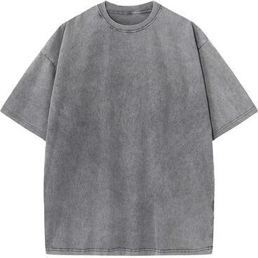 Uplifted Finds American Style Retro Heavyweight Solid Color Short Sleeve T Shirt For Men And Women xl gray