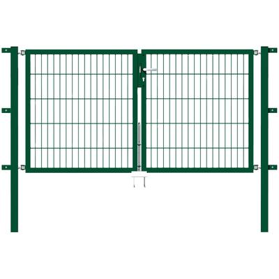 Zaundoppeltür ALBERTS "Flexo", grün, B:200cm H:100cm, Stahl, Tore, 200 cm Breite, in versch. Höhen