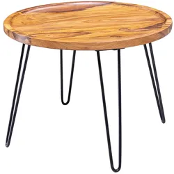 FineBuy Couchtisch 60x45x60 cm Sheesham Wohnzimmertisch Rund Sofatisch Tisch