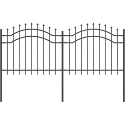 vidaXL Gartenzaun Grau 240 x 140 cm Pulverbeschichteter Stahl