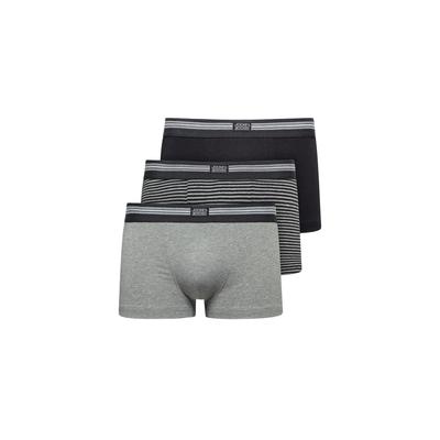 Boxershorts JOCKEY "Boxershort Cotton Stretch Short Trunk 3P 3er Pack", Herren, Gr. S, bunt (schwarz, grau), Obermaterial: 95% Baumwolle CO. 5% Elasthan EL., Unterhosen