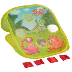 Relaxdays Sackloch Spiel Dino Grün,Orange,Pink