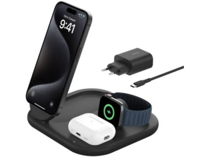 Belkin - Chargeur Induction Qi2 15w 3en1 Noir
