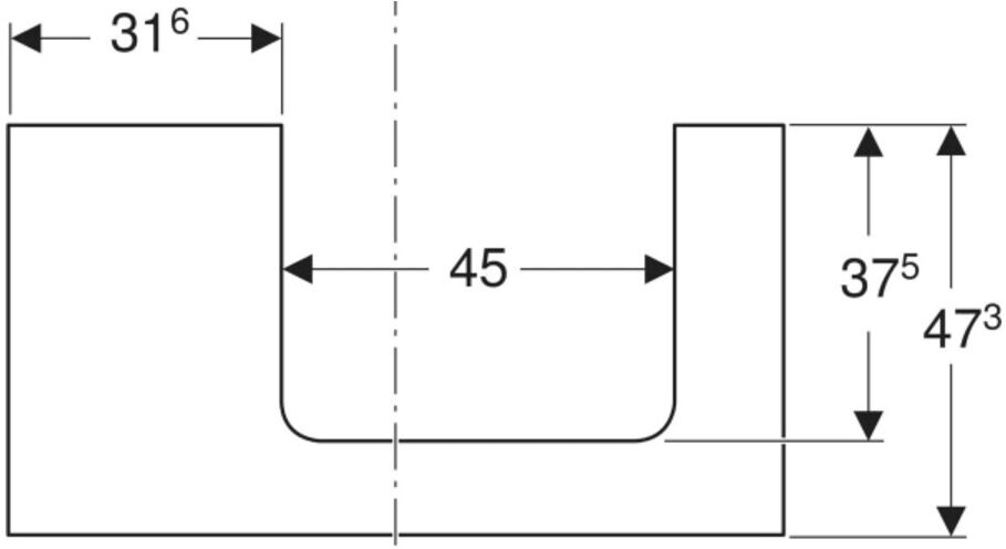 Geberit Waschtisch-Platte One 90x3x47cm, w/lack. ma, Ausschnitt rechts (505323002)