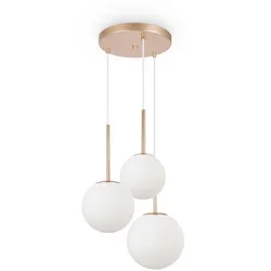 Pendelleuchte Basic Form Weiß/Goldfarben max. 40 Watt