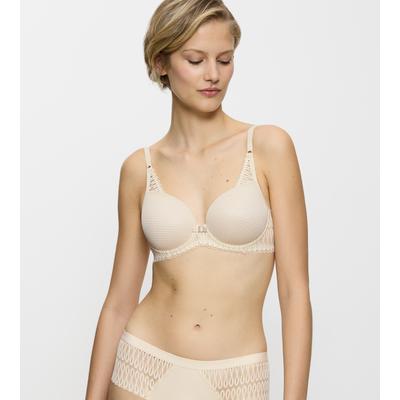 Bügel-BH TRIUMPH "Aura Spotlight WHP", Damen, Gr. 70, Cup A, beige (creamy dream), Microtouch, Obermaterial: 61% Polyester, 32% Polyamid, 7% Elasthan, BHs Bügel-BH, moderne Grafikspitze