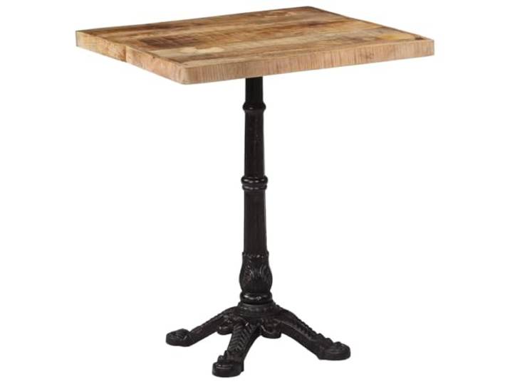 Fisinber Bistrotisch 60x60x77 cm Raues Mangoholz Gusseisen Kompakter Holz-Stehtisch aus massivem Mangoholz und Gusseisenfuß für Küche, Balkon oder Gastronomie mit Unikat-Maserung.