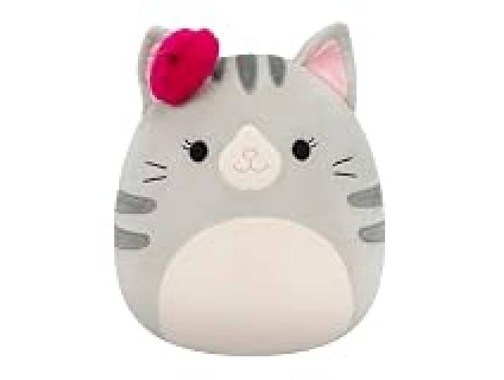 Squishmallows Original 30 cm Tally le chat gris avec béret Peluche officielle Jazwares ultra-douce