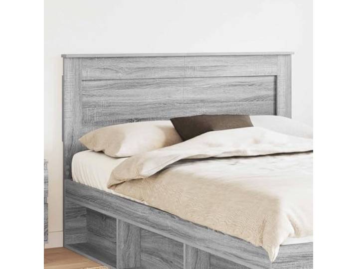 Kopfteil Sonoma grau 140 cm aus Holzwerkstoff, rechteckig, modern, mit glatter Verarbeitung und ästhetischer Rückseite, einfach zu installieren und zu reinigen.