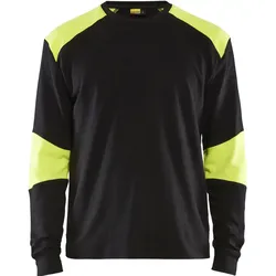 Flammschutz Langarmshirt "3457" marine/gelb - XS - Blau