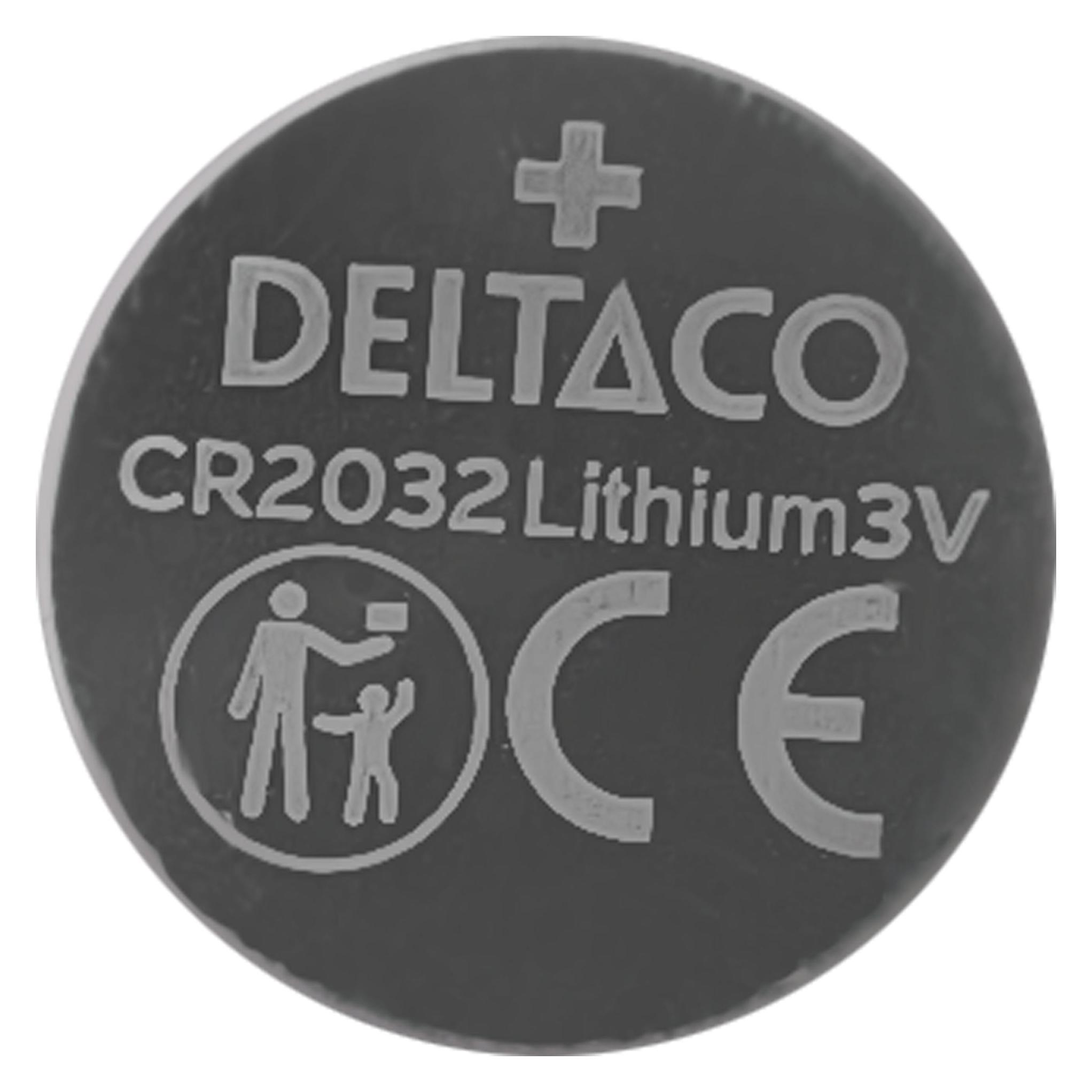 Deltaco battery - 10 x CR2032 - Li (1 Stk., CR2032, 240 mAh) (CR2032-10B)