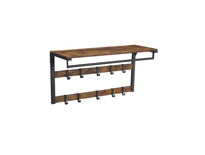 Hansiro Wandgarderobe Port Louis, Braun, Metall, 80x42x30 cm, Garderobe, Garderobenpaneele, Wandgarderobe