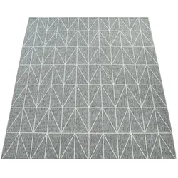 KADIMA DESIGN Outdoor Teppich Geometrisch Balkon, Terrasse schmutzabweisend Grau Rechteckig 120x170 | 100% Polypropylen, Rücken aus Polypropylen | pflegeleicht