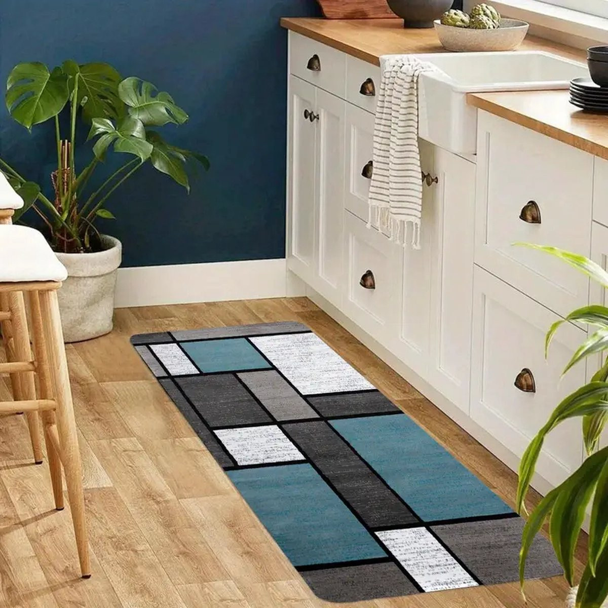 PolkaHome Modern Antislip Vloertapijt voor Keuken, Badkamer of Gang, Polyester, 40 x 120 cm