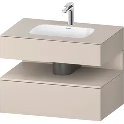 Duravit Collection One Einbauwaschtisch mit Konsolenwaschtischunterbau, 800x550x600mm, Nische Taupe Matt, QA4785091910010, Farbe: Taupe Matt/mit Nischenbeleuchtung